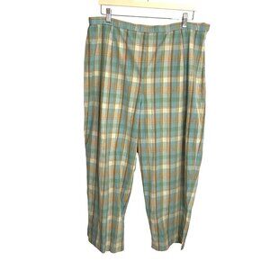 Pendleton Plaid‎ Cropped Capri's Women's Size 18W Side Zip Spit Hem Cotton Comfy